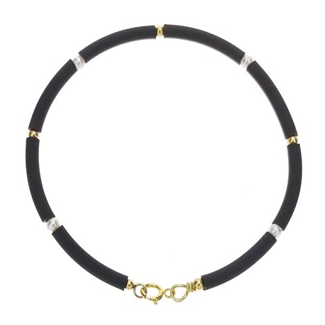 BRACCIALE PERLE CAUCCIU' - Semirigido Oro Giallo 18 Kt Carati Ct 750
