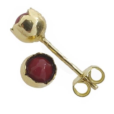 Orecchini Punto Luce Corallo Donna Ragazza Oro Giallo18 Kt 750 Gr 1,0 Gr