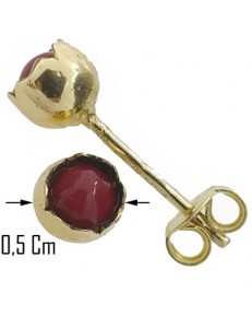 Orecchini Punto Luce Corallo Donna Ragazza Oro Giallo18 Kt 750 Gr 1,0 Gr