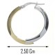 ORECCHINI CERCHIO GIALLI - Orecchini Donna Cerchio Oro Giallo Bianco 18 kt Carati Ct 750 3,70 Gr Bicolore