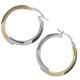 ORECCHINI CERCHIO GIALLI - Orecchini Donna Cerchio Oro Giallo Bianco 18 kt Carati Ct 750 3,70 Gr Bicolore