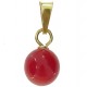 Ciondolo Pendente Donna Oro Giallo 18 Kt Carati CT 750 0,85 Gr Sfera Corallo