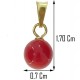 Collana Laccio Pendente Sfera Corallo Donna Oro Giallo 18 kt Carati 750