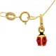 Collana Catenina Coccinella Bimbo Bambina Oro Giallo18 Kt Carati Ct 750 1,10 Gr