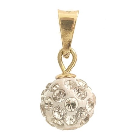 PENDENTI ORO GIALLO - Ciondolo Pendente Sfera Donna Ragazza Oro Giallo 18 Kt Carati Ct 750 0,70 Gr