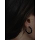 Orecchini Onice Cerchio Cerchi Donna Oro Giallo 18 Kt Carati Ct 750 Gr 3,00