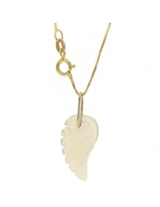 COLLANA ALI ANGELO - Uomo Donna Oro Giallo 18 kt Carati Ct 750