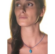Collana Laccio Pendente Turchese Donna Oro Giallo 18 kt Carati 750