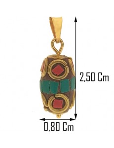 PENDENTE STILE TIBETANO - Donna Oro Giallo 18 Kt Carati Ct 750