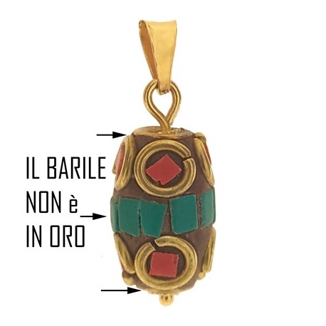 COLLANA STILE TIBETANO - Donna Oro Giallo 18 Kt Carati Ct 750