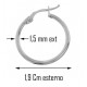 Orecchini Donna Bimba Bambina Cerchio Oro Bianco 18 kt Carati Ct 750 0,95 Gr