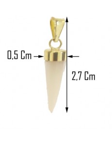 Ciondolo Pendente Cornetto Madreperla Uomo Donna Oro Giallo 18 Kt Carati 750 