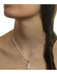 Collana Laccio Ancora uomo Donna Oro Giallo 18 kt Carati 750