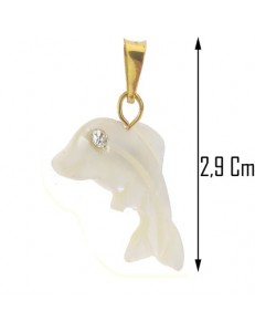 Collana Catenina Pendente Delfino Donna Giallo 18 kt Carati 750