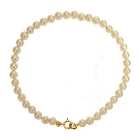 Bracciale Braccialetto Donna Perle Oro Giallo 18 Kt Carati Ct 750