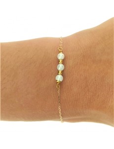 BRACCIALE PERLE BIMBA - Bimba Bambina Oro Giallo 18 Kt Carati Ct 750 