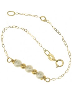 BRACCIALE PERLE BIMBA - Bimba Bambina Oro Giallo 18 Kt Carati Ct 750 