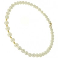 Bracciale Braccialetto Donna Perle Semirigido Oro Giallo 18 Kt Carati Ct 750