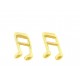 Orecchini Bambina Oro Giallo 18 kt Carati Ct 750 0,85 Gr Nota Musicale