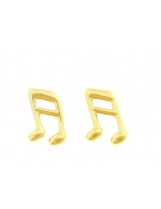 Orecchini Bambina Oro Giallo 18 kt Carati Ct 750 0,85 Gr Nota Musicale