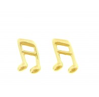 Orecchini Bambina Oro Giallo 18 kt Carati Ct 750 0,85 Gr Nota Musicale