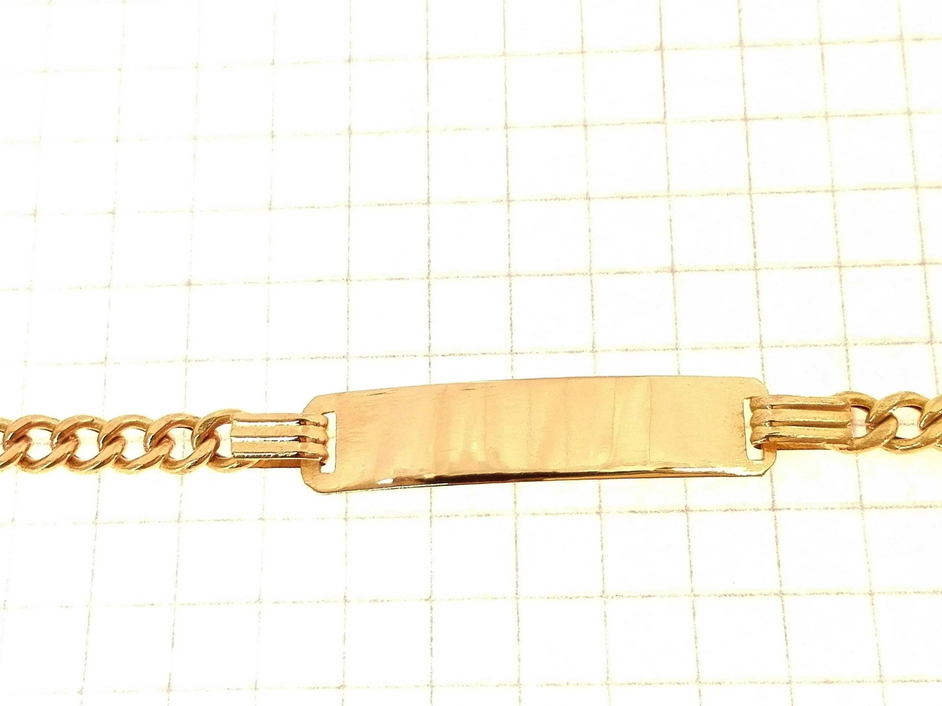 Bracciale Targa Unisex Ragazzo Ragazza Oro Giallo 18 KT Ct 750 3,50 Gr - immagine 3