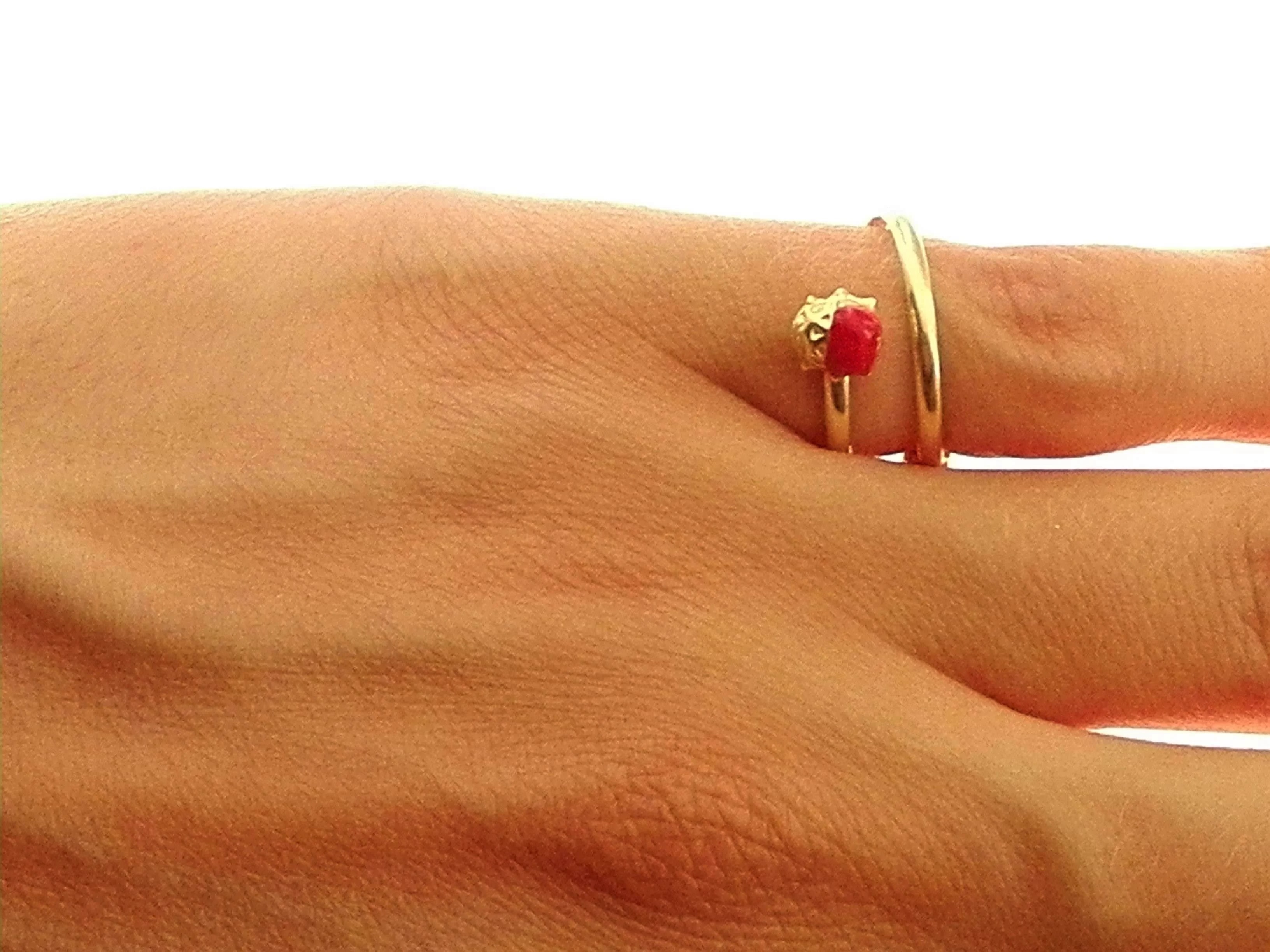 Anello Bimba Bambina Oro Giallo 18 Kt Carati Ct 750 Gr 1,40 Coccinella - immagine 2