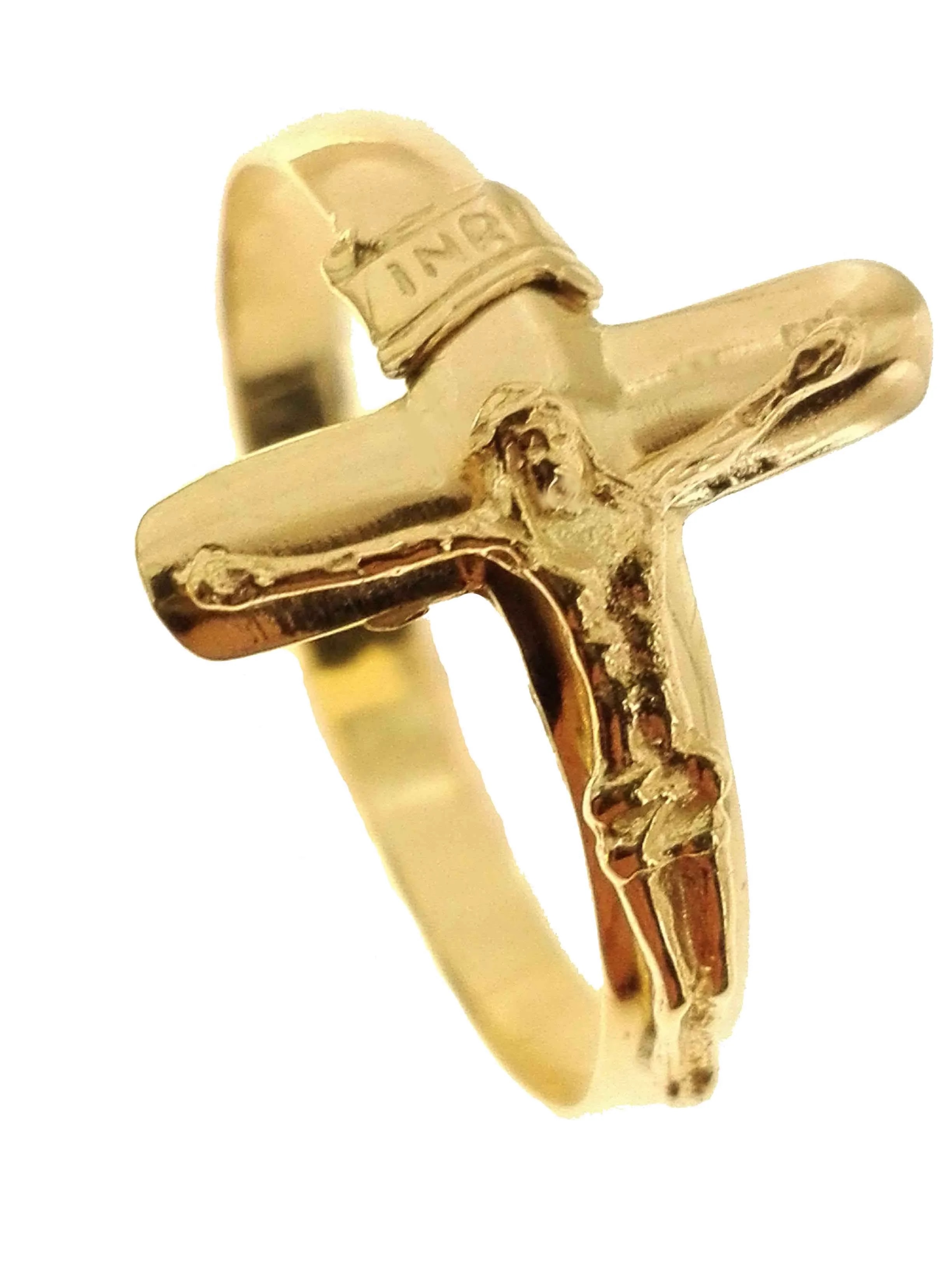 Anello Croce Uomo Donna Unisex Oro Giallo 18 kt Carati Ct 750 3,20 Gr
