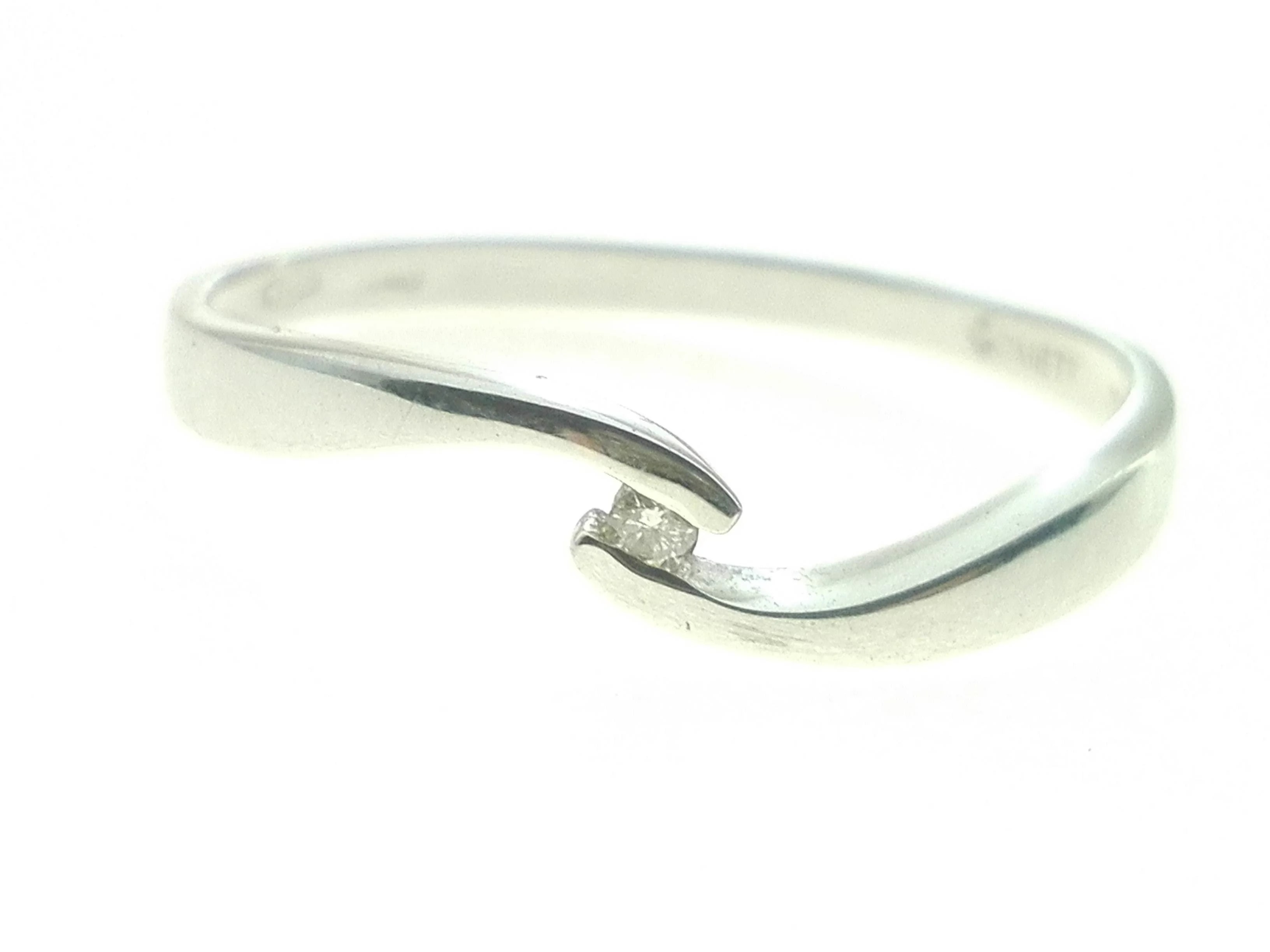 Anello Diamante Ct 0,02 Donna Solitario Oro Bianco 18 Kt Carati Ct 750 Gr 2,40 - immagine 3