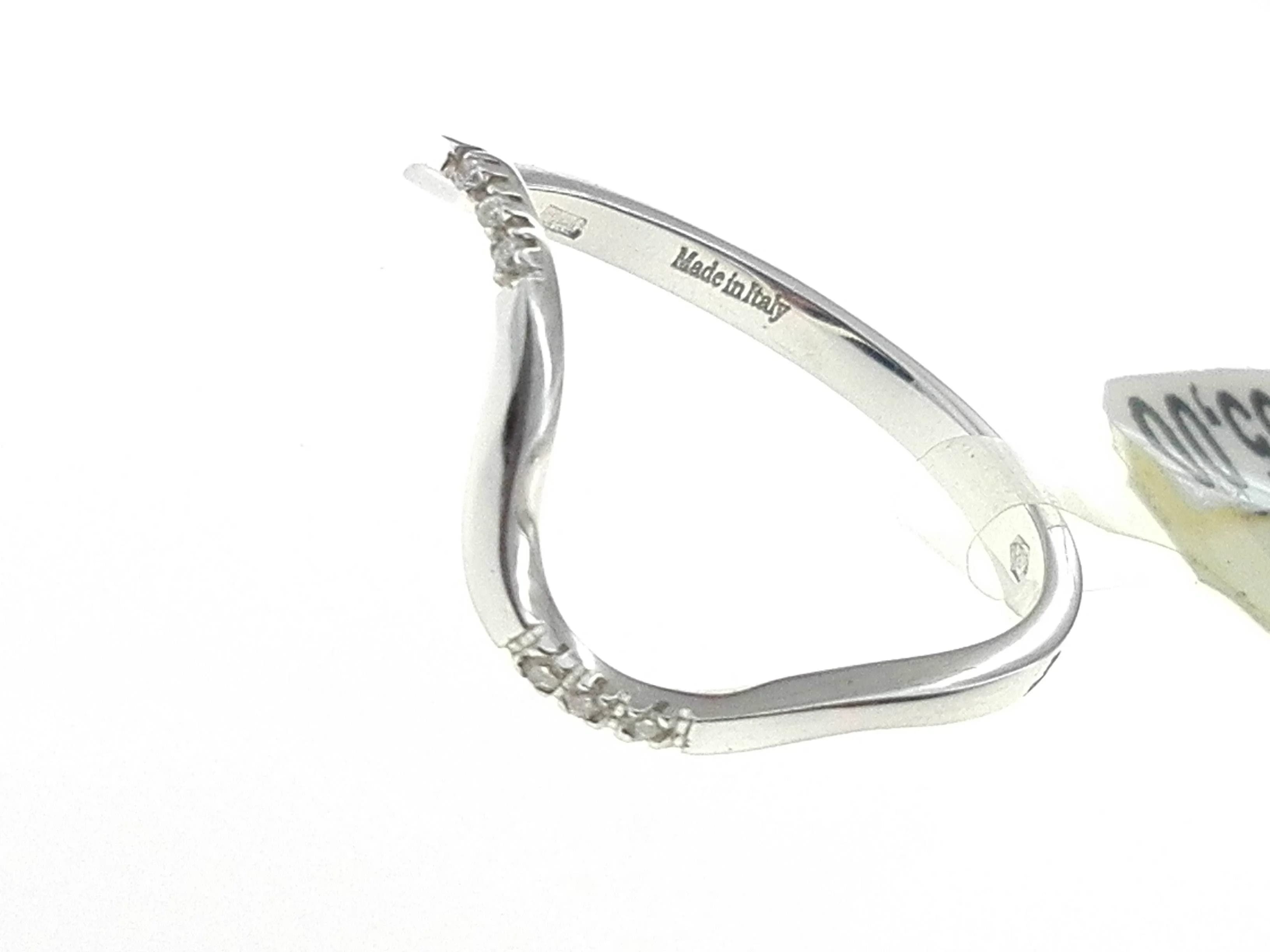 Anello Donna Diamanti Oro Bianco 18 kt Carati 750 2,60 Gr 0,03 CT H IF