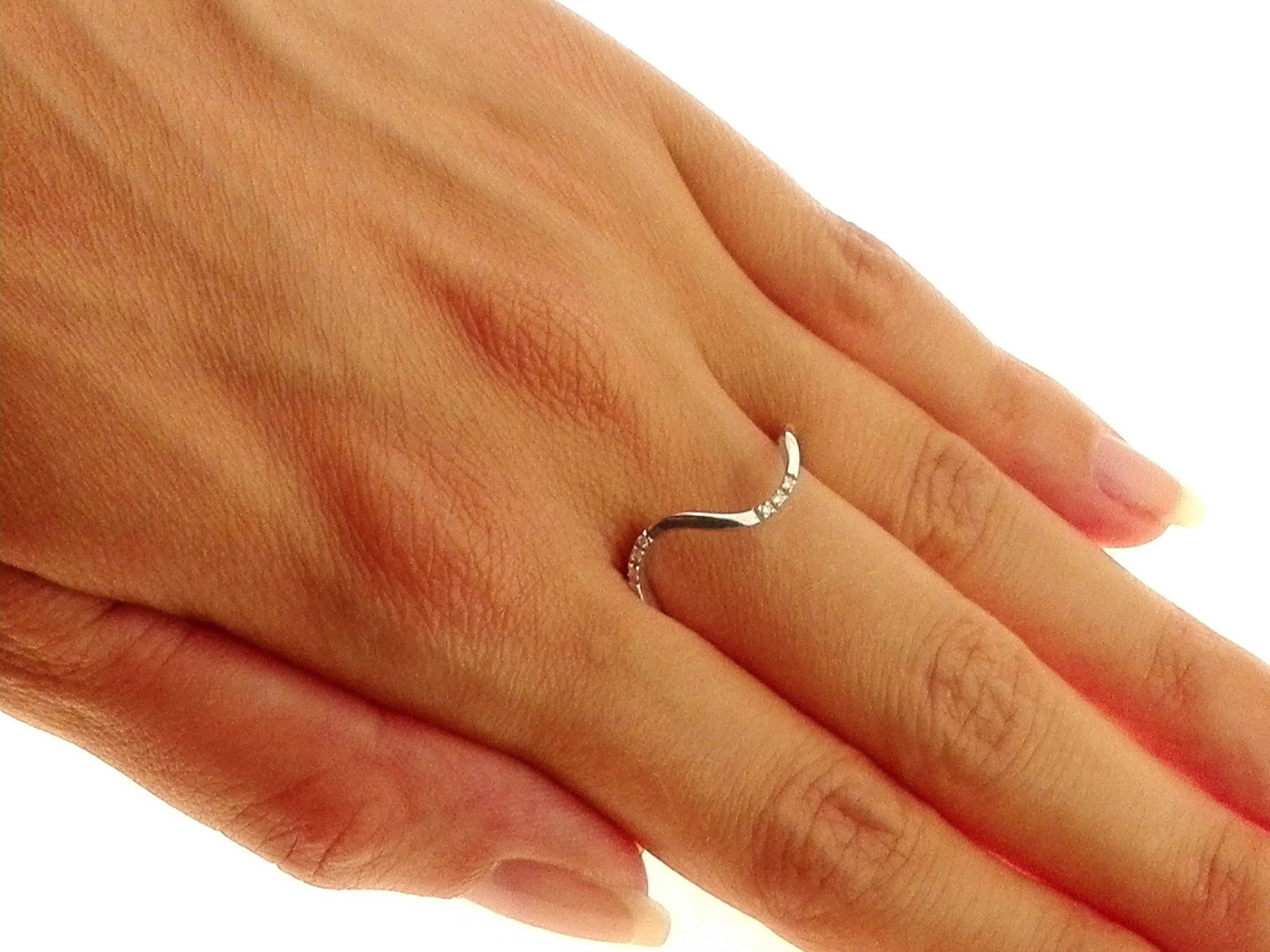 Anello Donna Diamanti Oro Bianco 18 kt Carati 750 2,60 Gr 0,03 CT H IF - immagine 2