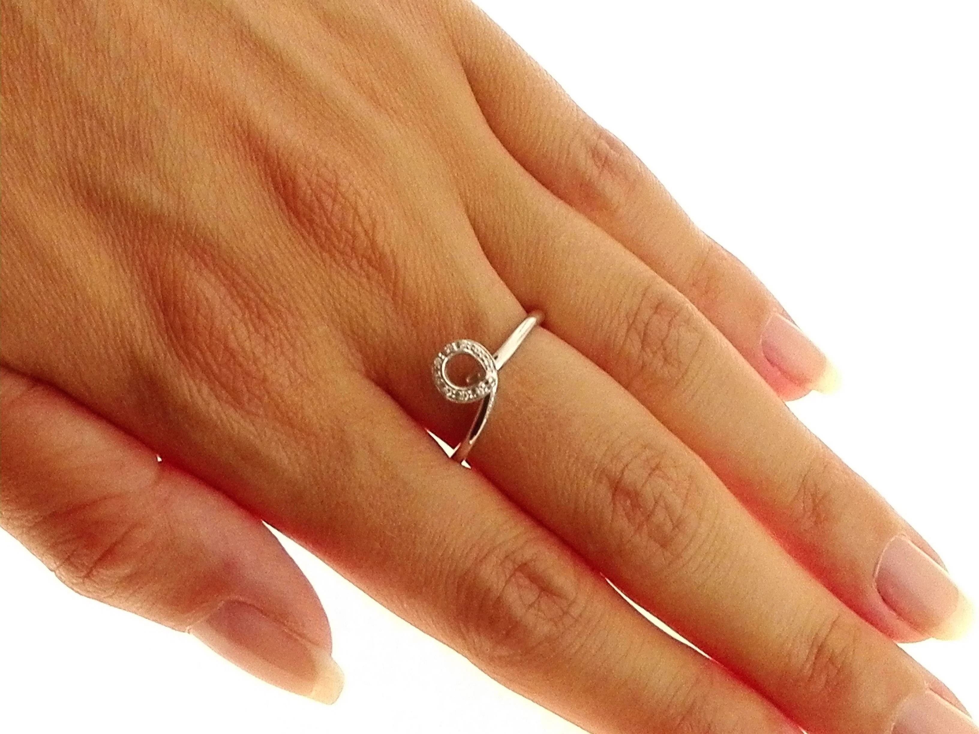 Anello Donna Diamanti Oro Bianco 18 kt Carati 750 2,60 Gr 0,04 CT H IF - immagine 2