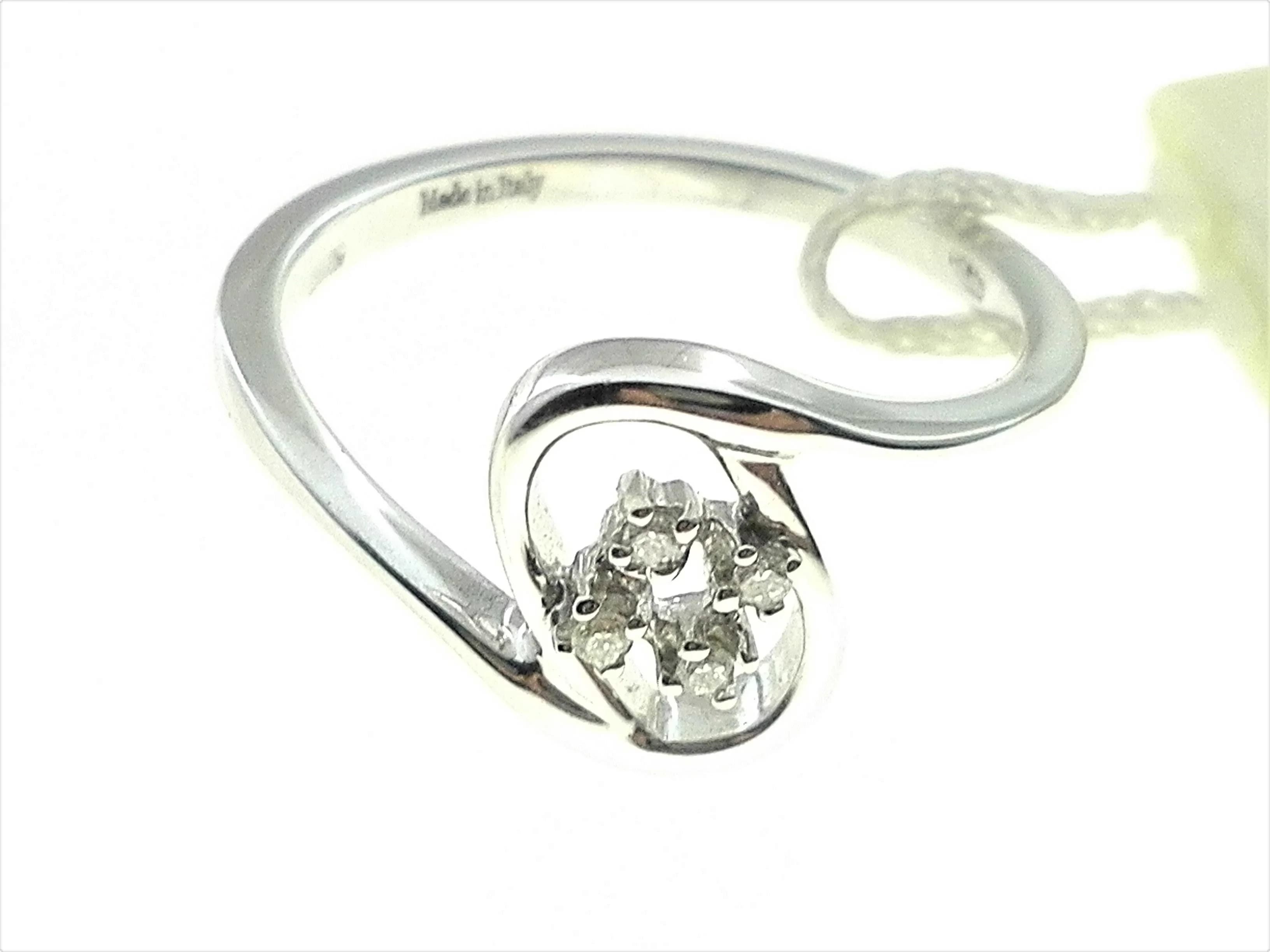 Anello Donna Diamanti Oro Bianco 18 kt Carati 750 3,65 Gr 0,05 CT H IF
