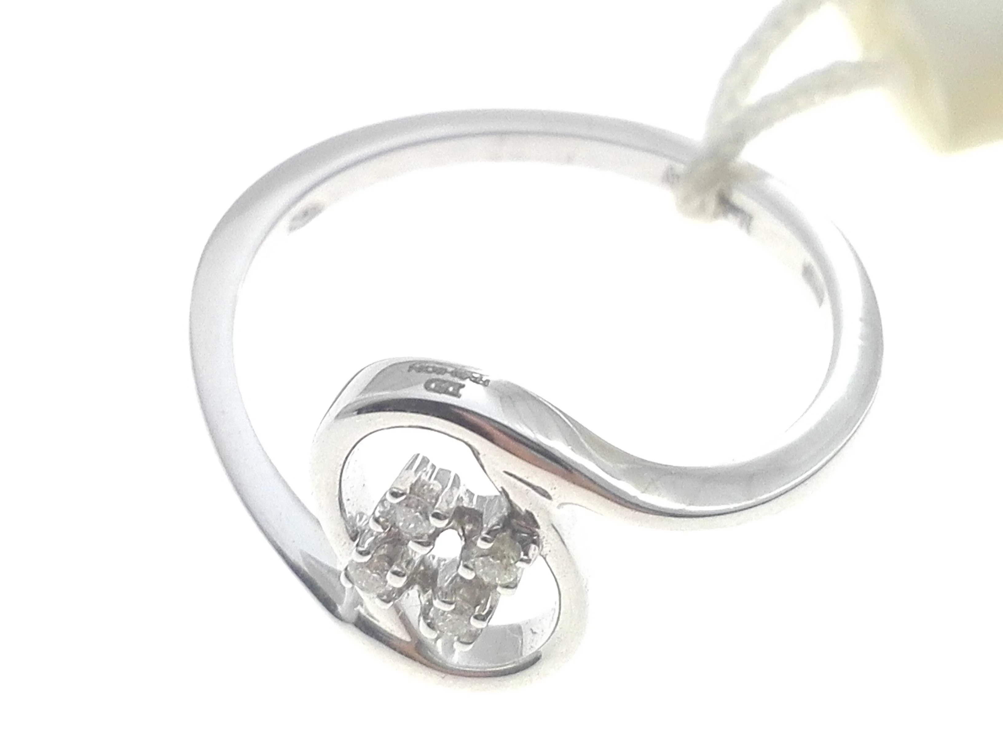Anello Donna Diamanti Oro Bianco 18 kt Carati 750 3,65 Gr 0,05 CT H IF - immagine 3
