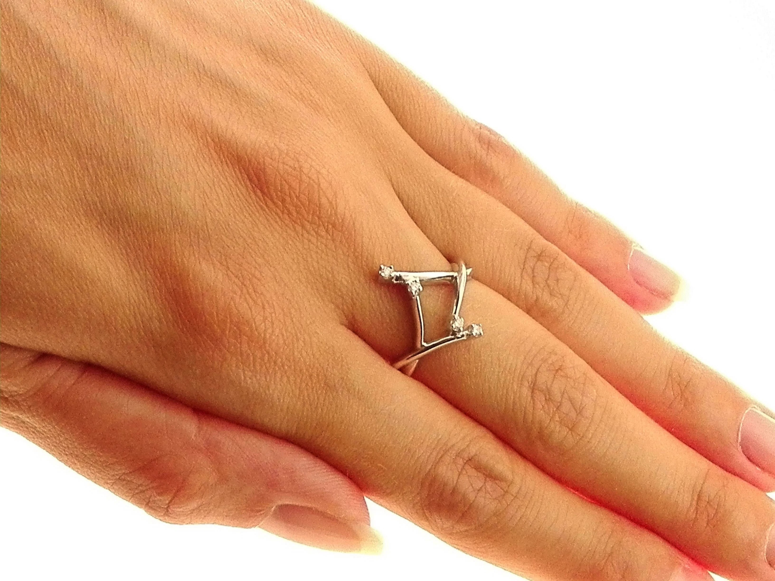 Anello Donna Diamanti Oro Bianco 18 kt Carati 750 4,0 Gr 0,06 Ct H IF - immagine 2