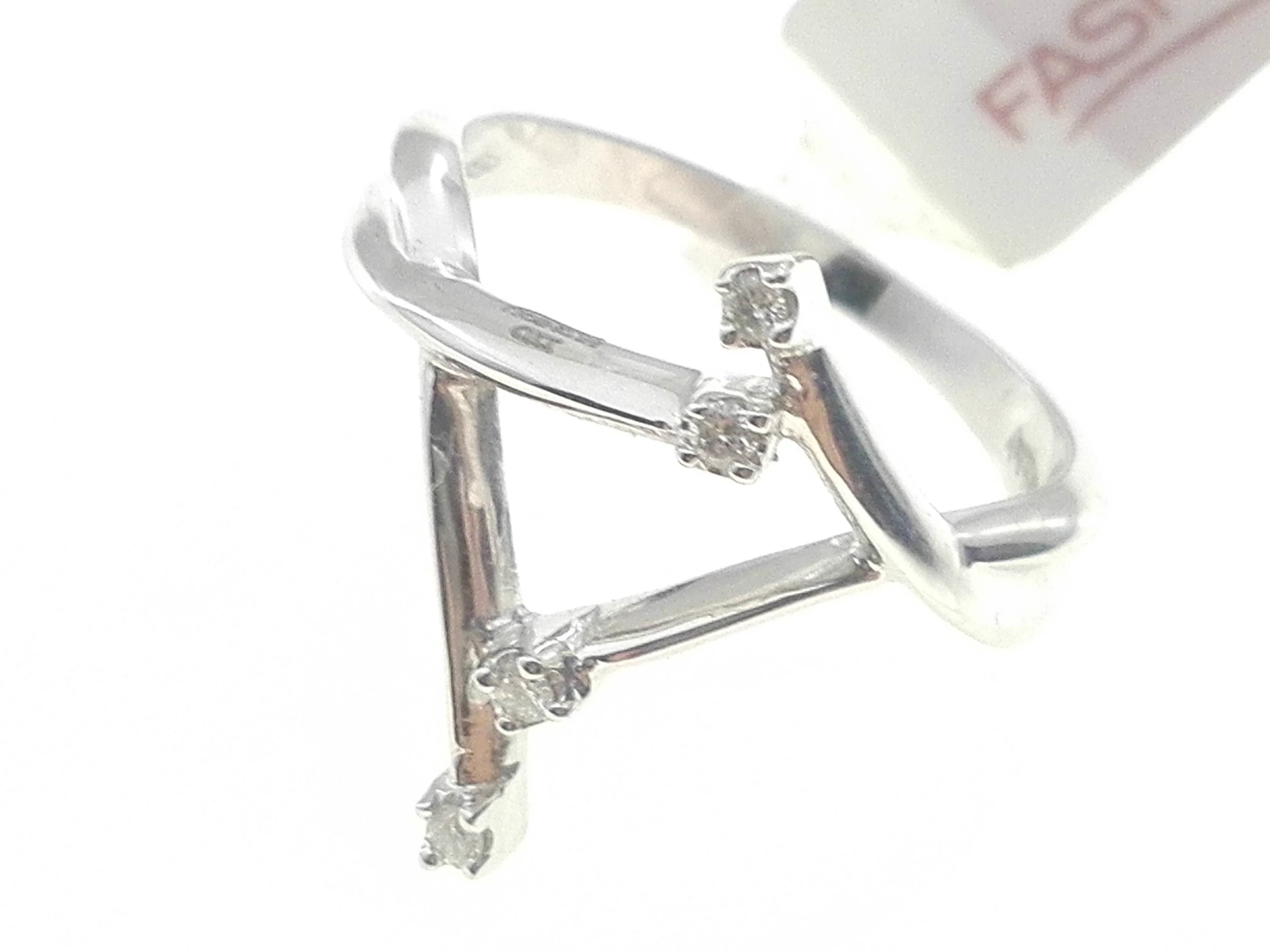 Anello Donna Diamanti Oro Bianco 18 kt Carati 750 4,0 Gr 0,06 Ct H IF - immagine 3