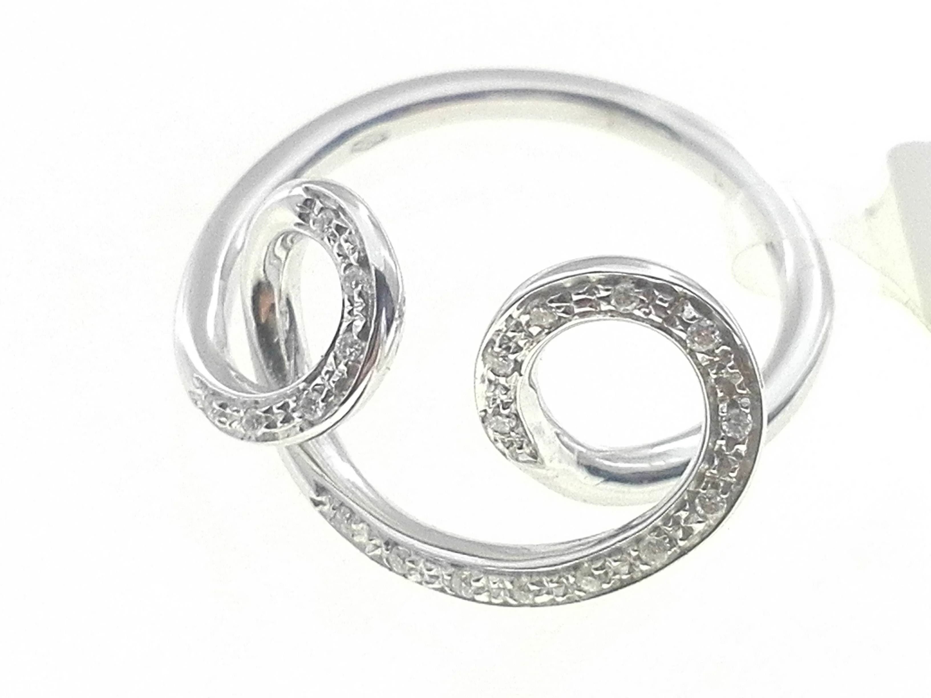 Anello Donna Oro Bianco 18 kt Carati 750 Gr 4,70 Diamanti Ct 0,08