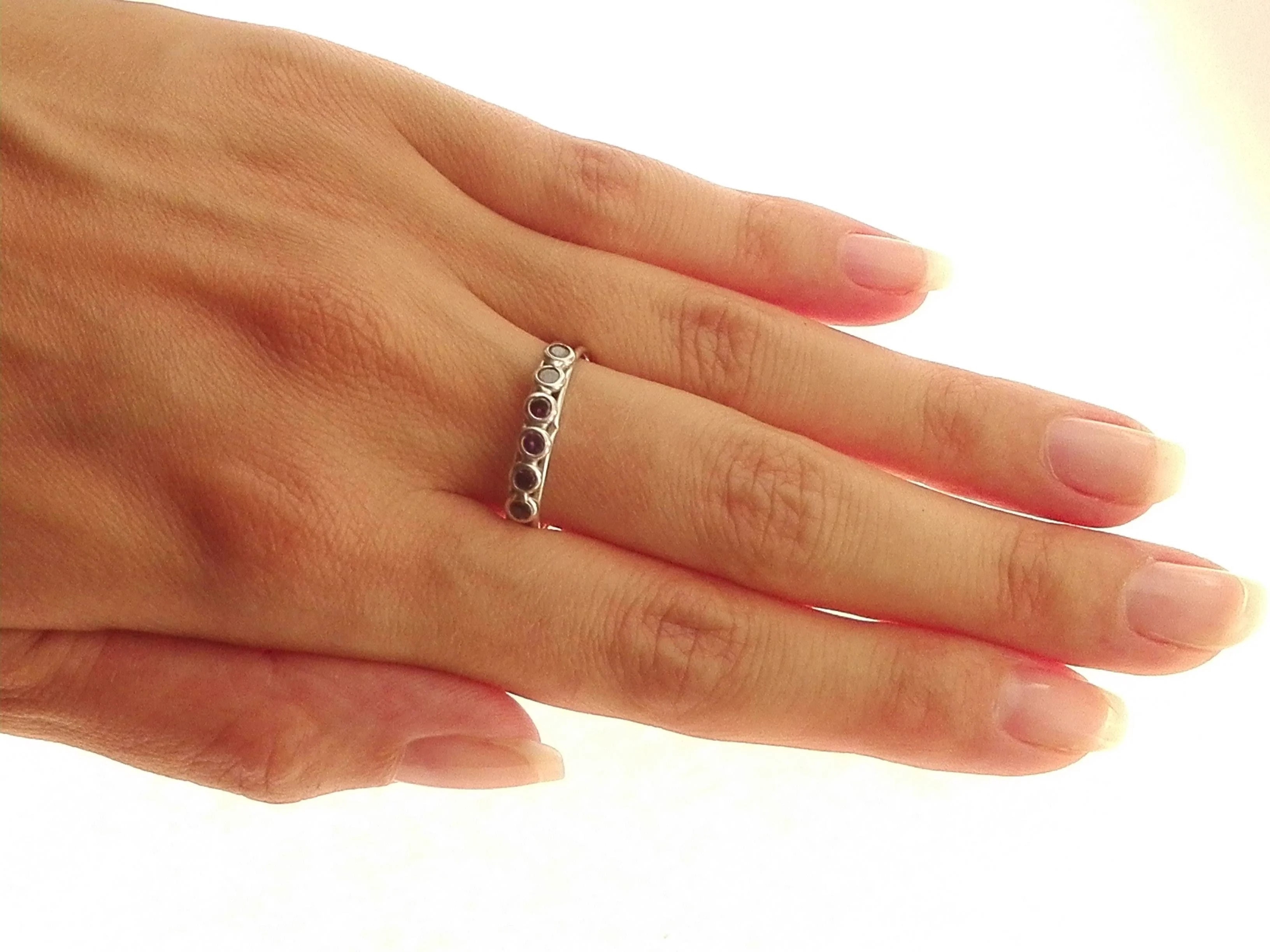 Anello Donna Oro Bianco 18 KT Carati Ct 750 Gr 2,10 Veretta - immagine 2