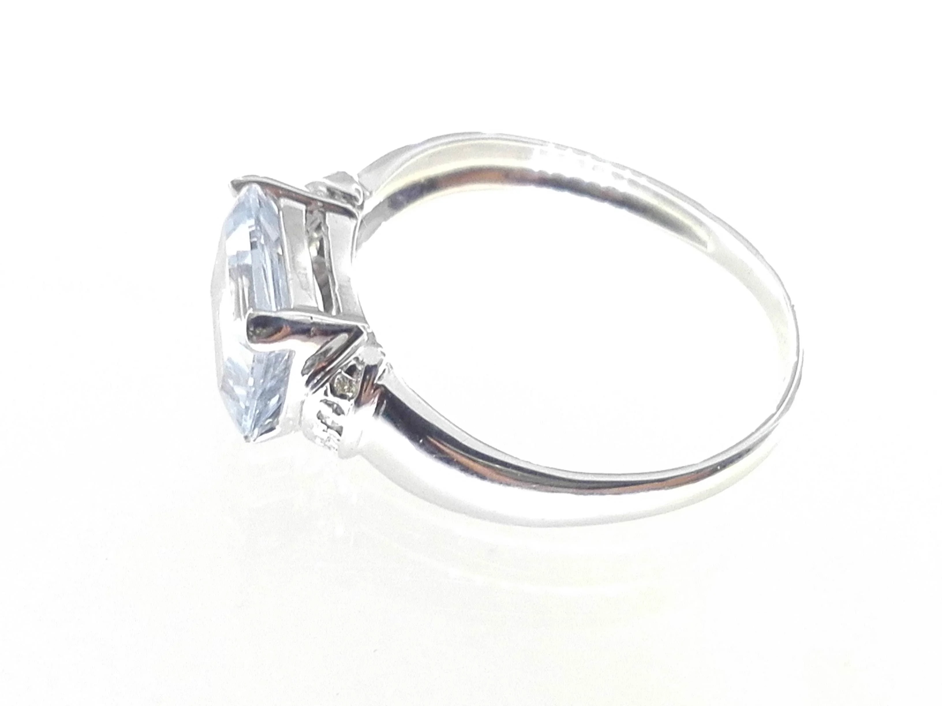 Anello Donna Oro Bianco 18 KT Carati Ct 750 Gr 3,15 Diamanti 0,06 Ct H-IF - immagine 3