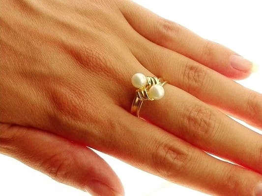 Anello Donna Oro Giallo 18 Kt Carati Ct 750 2,4gr Contrèe Perle - immagine 2