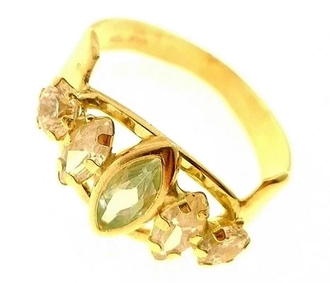 Anello Donna Oro Giallo 18 KT Carati Ct 750 Gr 2,0 Zirconi Taglio Brillante - immagine 3