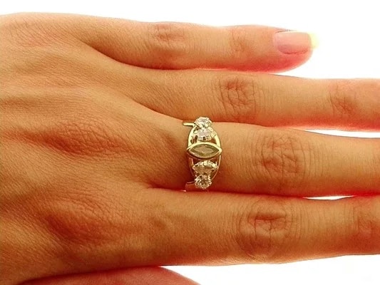 Anello Donna Oro Giallo 18 KT Carati Ct 750 Gr 2,0 Zirconi Taglio Brillante - immagine 2