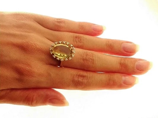 Anello Donna Oro Giallo 18 KT Carati Ct 750 Gr 7,60 Zirconi Taglio Brillante - immagine 2