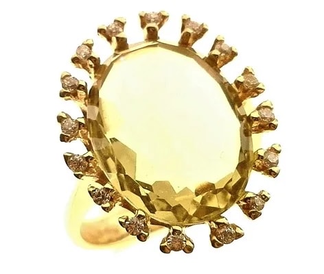 Anello Donna Oro Giallo 18 KT Carati Ct 750 Gr 7,60 Zirconi Taglio Brillante - immagine 3