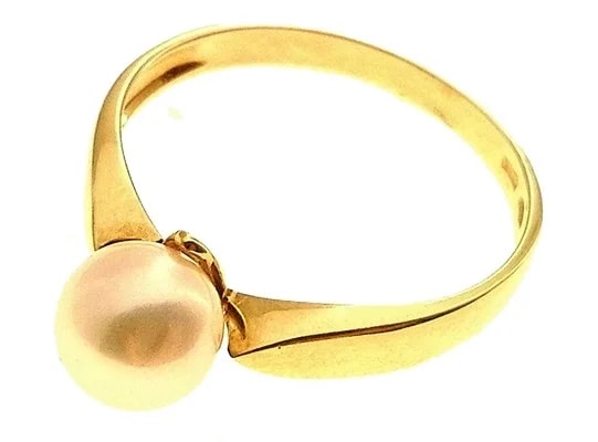 Anello Donna Oro Giallo 18 kt Carati Ct 750 Perla Mikiko 2,3 Gr