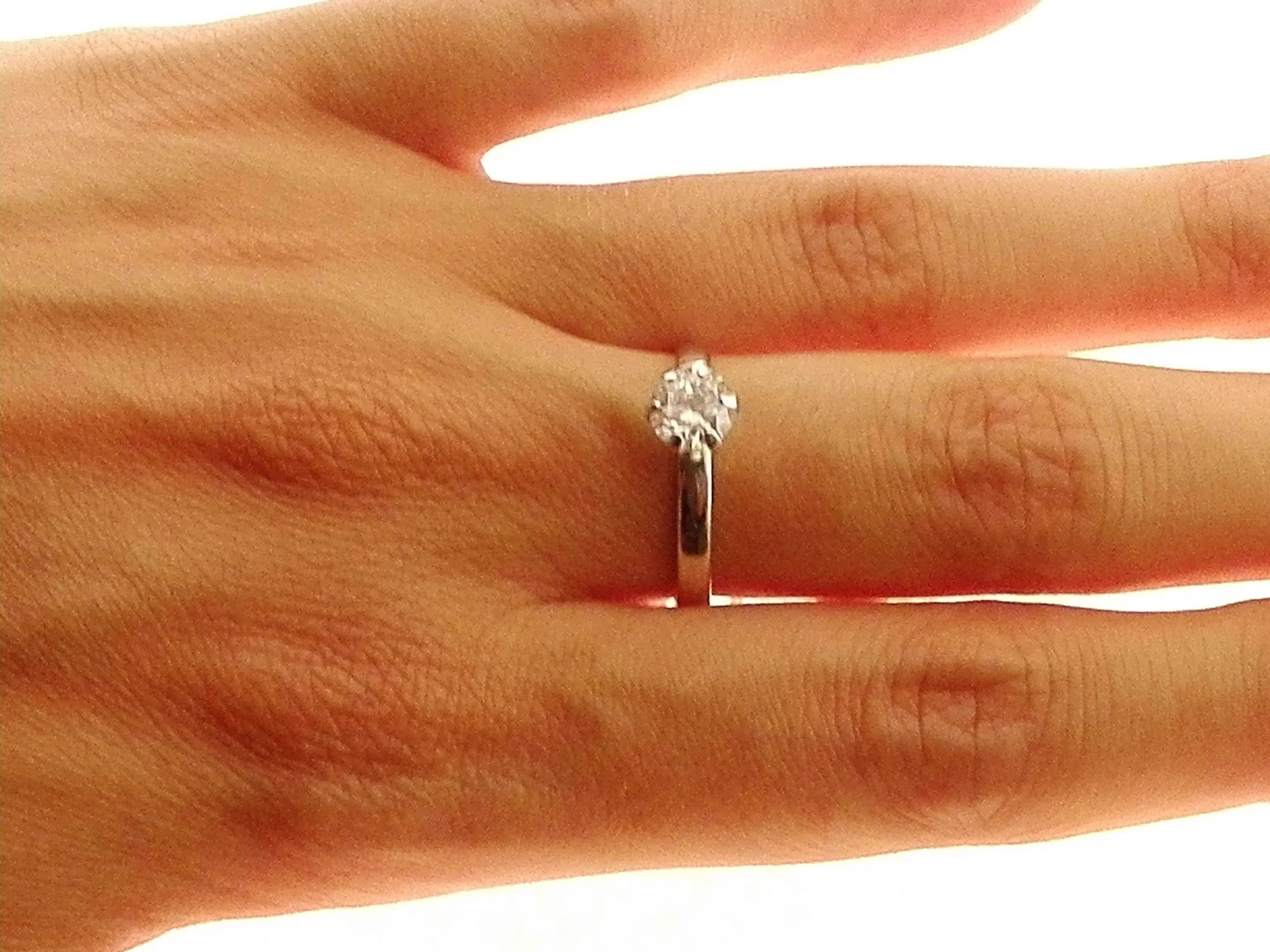 Anello Donna Ragazza Solitario Oro Bianco 18 kt Carati Ct 750 1,05 Gr Zircone - immagine 2