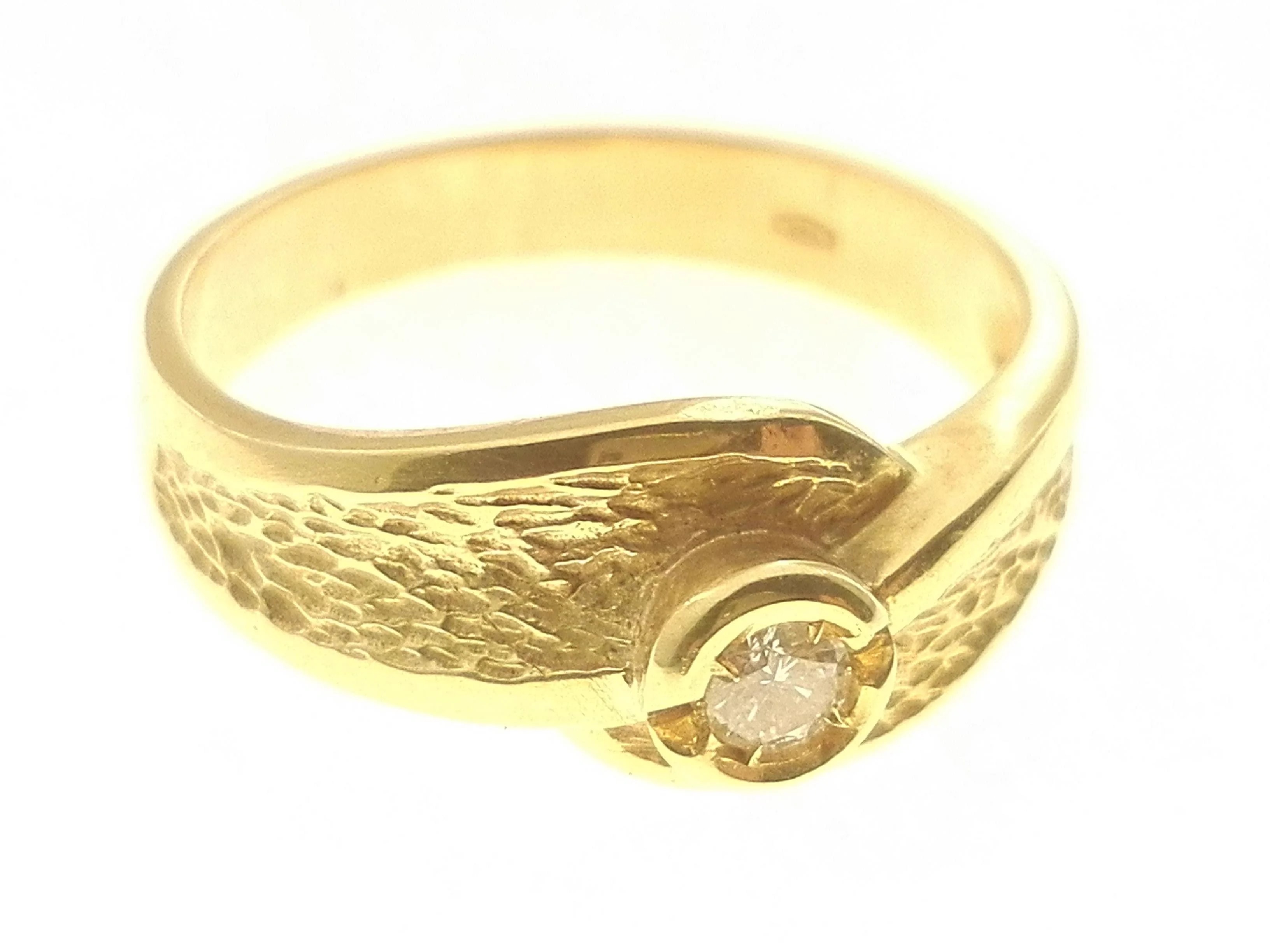 Anello Donna Solitario Oro Giallo 18 kt Carati 750 4,40 Gr 0,08 Ct