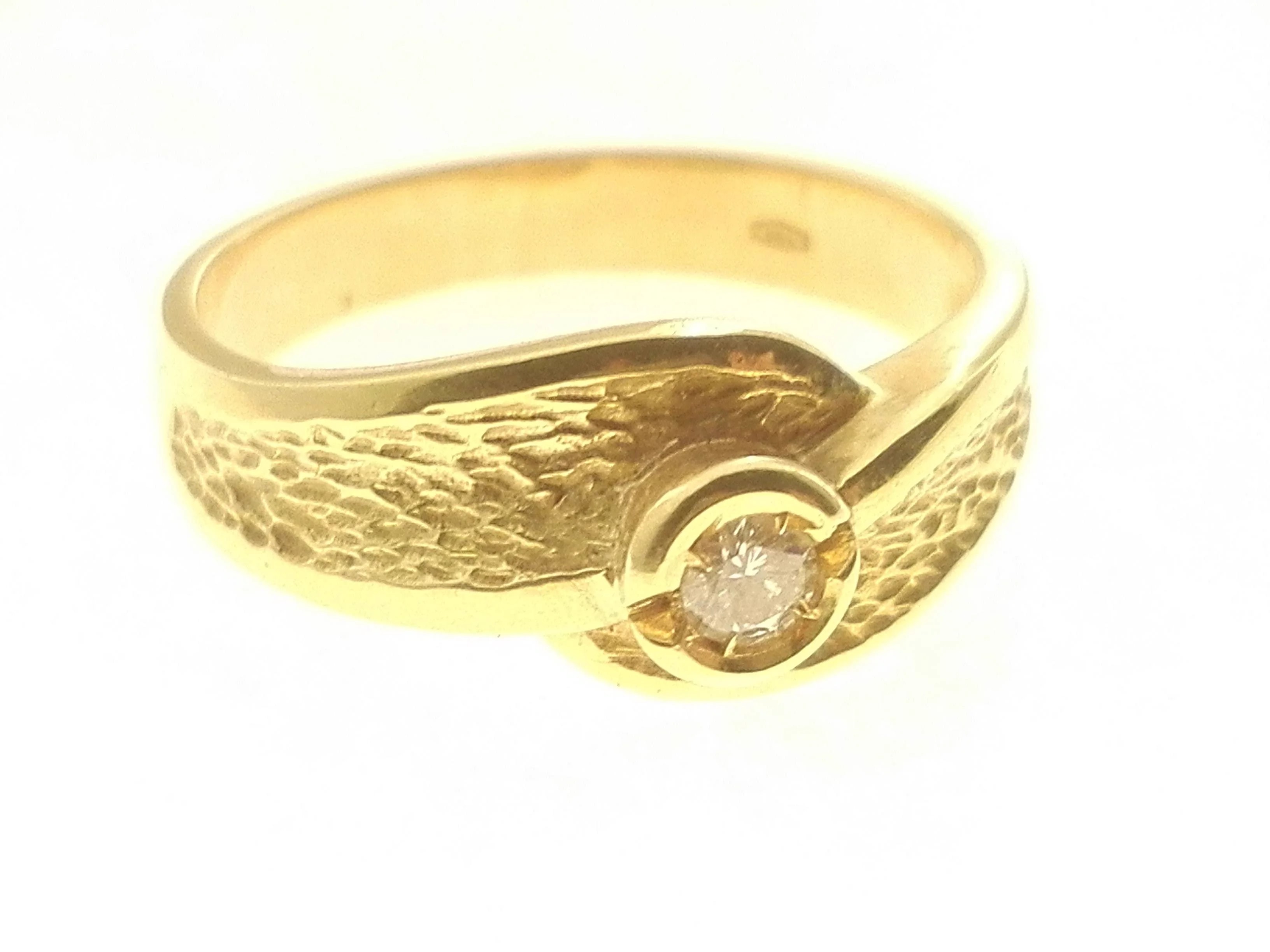 Anello Donna Solitario Oro Giallo 18 kt Carati 750 4,40 Gr 0,08 Ct - immagine 3