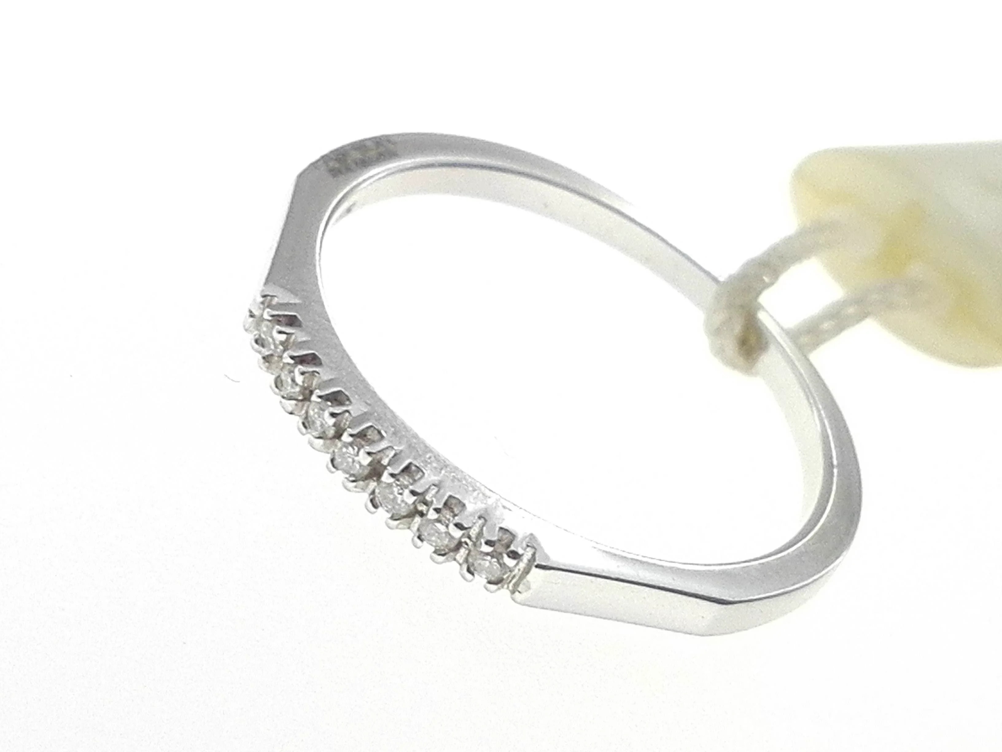Anello Donna Veretta Oro Bianco 18 Kt Carati 750 Diamanti 0,06 Ct - immagine 3