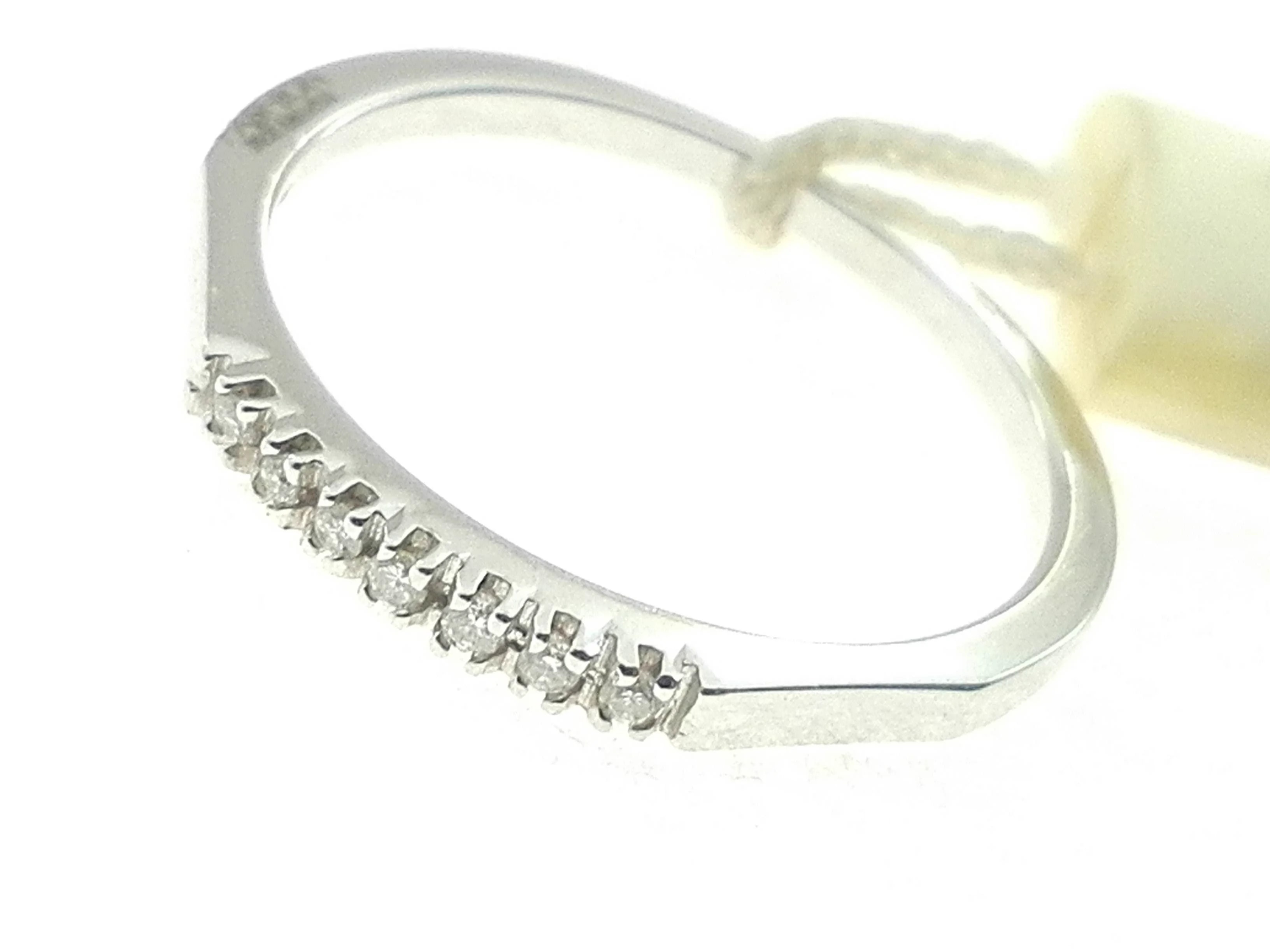 Anello Donna Veretta Oro Bianco 18 Kt Carati 750 Diamanti 0,06 Ct - immagine 4